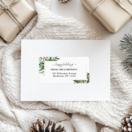 Lycklig-Glad helg-julklapp, roustik, färsk Adressetikett