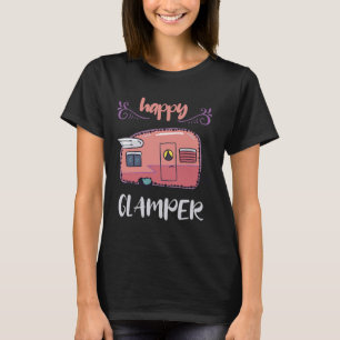 Lycklig Glamper Camping Älskare Tjej Camper Camp S T Shirt