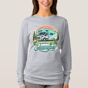 Lycklig Glamper Långärmad Kvinnor i T-Shirt
