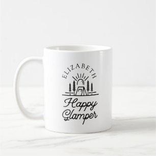 Lycklig glamper monogram kaffemugg