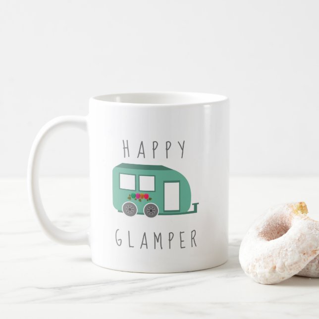 Lycklig Glamper RV Kampanj för kvinnor Kaffemugg (Med munk)