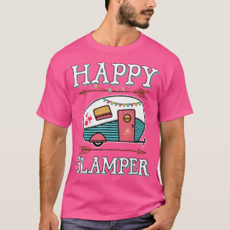 Lycklig Glamper T Shirt Camper Camping Hiking Mana