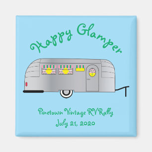 Lycklig Glamper Vintage Streamline Trailer Magnet