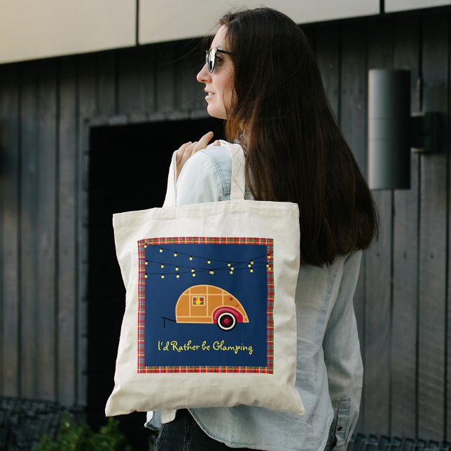 Lycklig Glamper Woodie Vintage TearDrop Trailer Tygkasse (Skapare uppladdad)