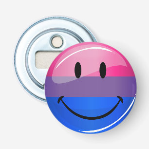 Lycklig glansig Bisexualityprideflagga Flasköppnare