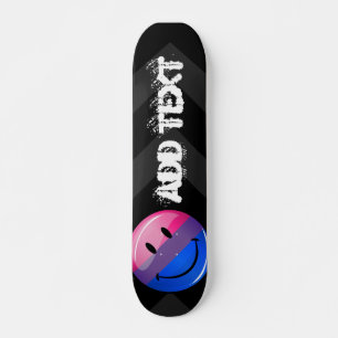 Lycklig glansig Bisexualityprideflagga Mini Skateboard Bräda 18,5 Cm