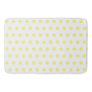 Lycklig Glatt Cheerful Gult Polkadots on White Badrumsmatta