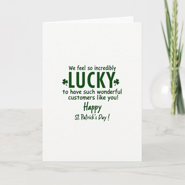 Lycklig Glitter Textur St Patricks Kort (Framsida)