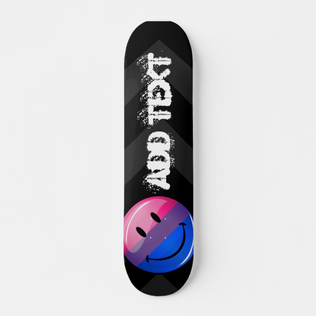 Lycklig Glossy Bisexuality Pride Flagga Mini Skateboard Bräda 18,5 Cm (Framsida)