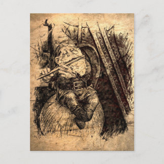 Lycklig Gnome-kort (Sepia) Vykort