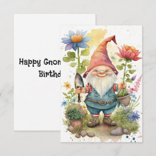 Lycklig Gnome-tastic Birthday Postcard: Colorful G Kort
