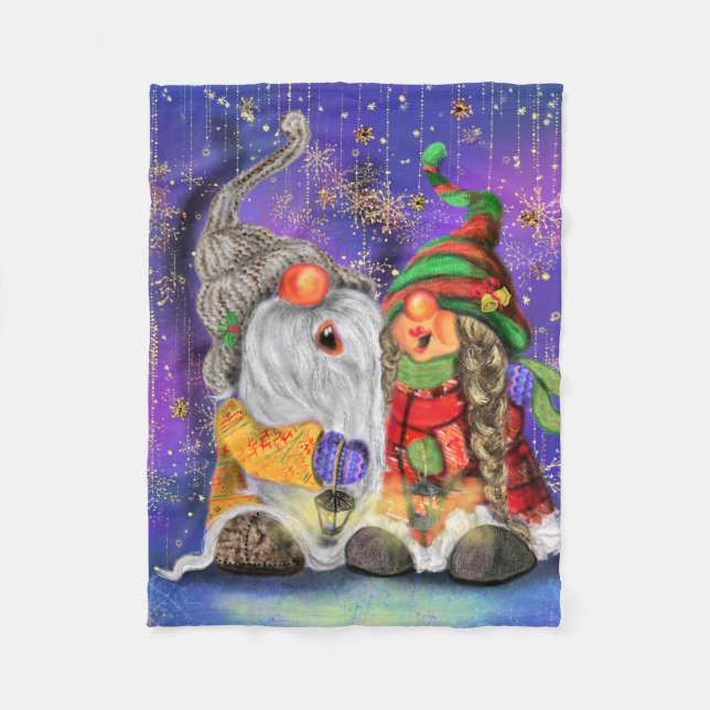 Lycklig Gnomes jul Baby Fleece Blanket (Framsidan)
