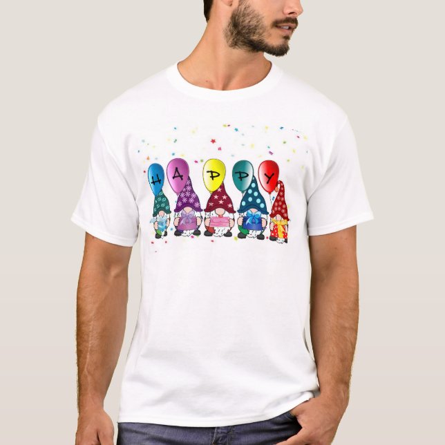 Lycklig Gnomes T Shirt (Framsida)