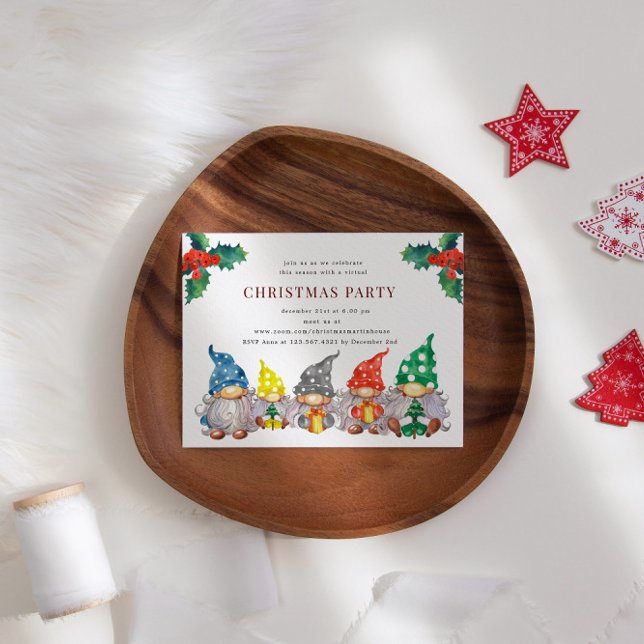 Lycklig Gnomes Virtuella jul Party Inbjudningar (Skapare uppladdad)