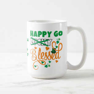 LYCKLIG GO Lucky BLESSED Personal St patrick's day Kaffemugg