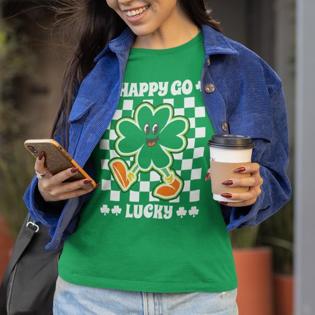 Lycklig Go Lucky Grönt Women's St. Patrick's Day T Shirt (Skapare uppladdad)