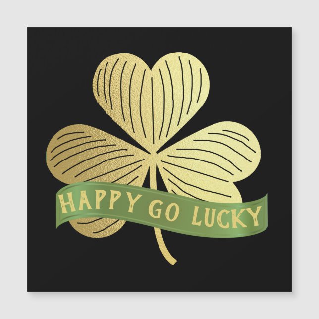 Lycklig Go Lucky Guld Shamrock St patrick's day (Framsida)