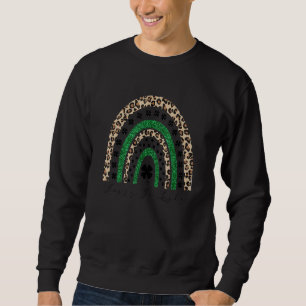 Lycklig Go Lucky Rainbow Leopard Lucky Saint patri Lång Ärmad Tröja