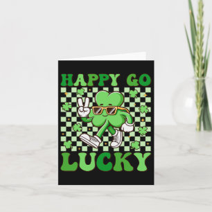 Lycklig Go Lucky Shamrock Irish St patricks day Gr Kort