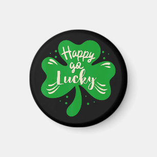 Lycklig Go Lucky Shamrock St. Patricks Day Magnet