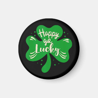 Lycklig Go Lucky Shamrock St. Patricks Day Magnet
