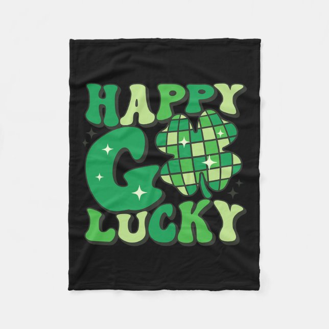 Lycklig Go Lucky Shamrock St patricks day Women Ma Fleecefilt (Framsidan)