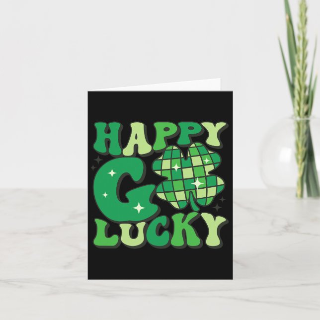 Lycklig Go Lucky Shamrock St patricks day Women Ma Kort (Framsida)
