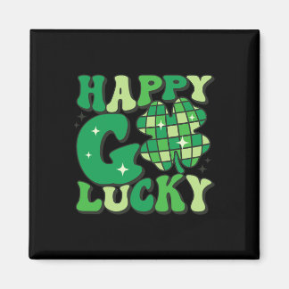 Lycklig Go Lucky Shamrock St patricks day Women Ma Magnet