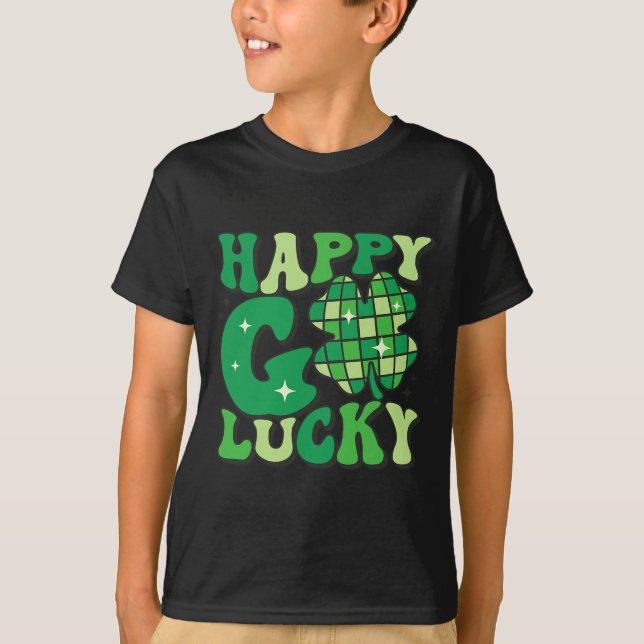 Lycklig Go Lucky Shamrock St patricks day Women Ma T Shirt (Framsida)