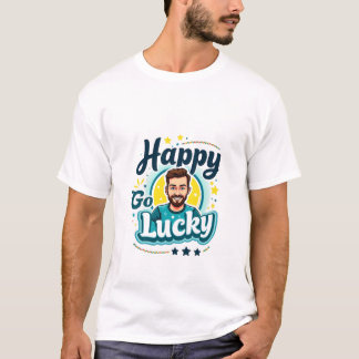 Lycklig Go Lucky: Smilde man med Positive Vibes T Shirt
