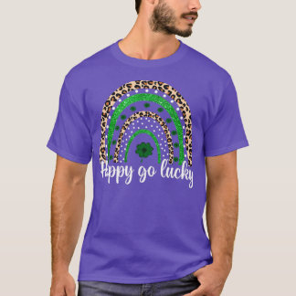 Lycklig Go Lucky St patricks day Rainbow Lucky Clo T Shirt