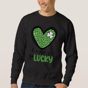 Lycklig Go Lucky St patrick's day Retro St patty S Lång Ärmad Tröja