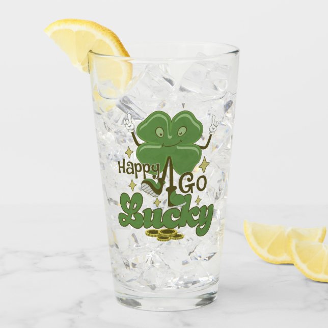 Lycklig Go Lucky St. Patrick's Glaskopp (Framsida Ice)