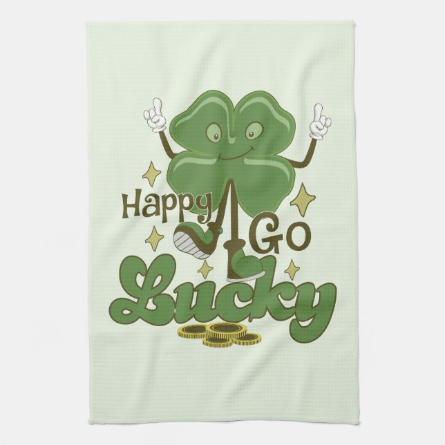 Lycklig Go Lucky St. Patrick's Kökshandduk (Vertikal)