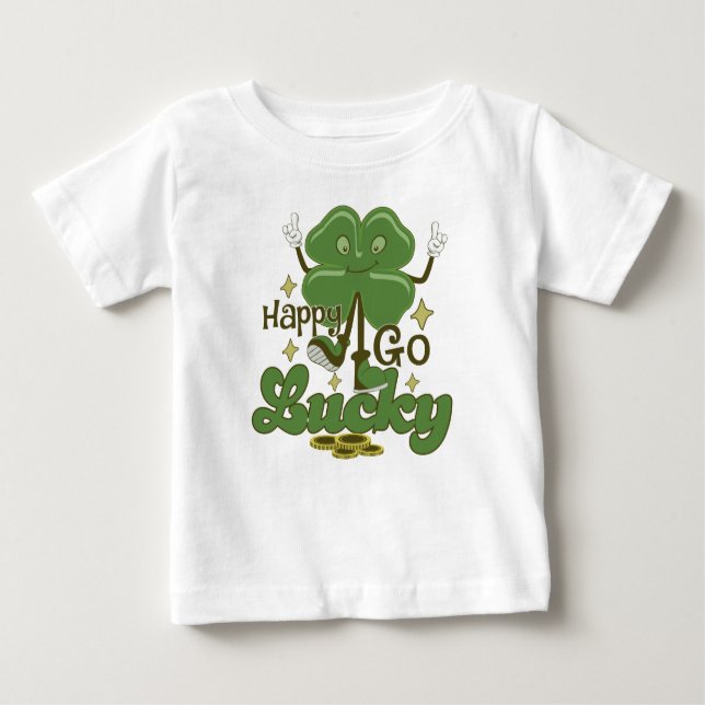 Lycklig Go Lucky St. Patrick's T Shirt (Framsida)