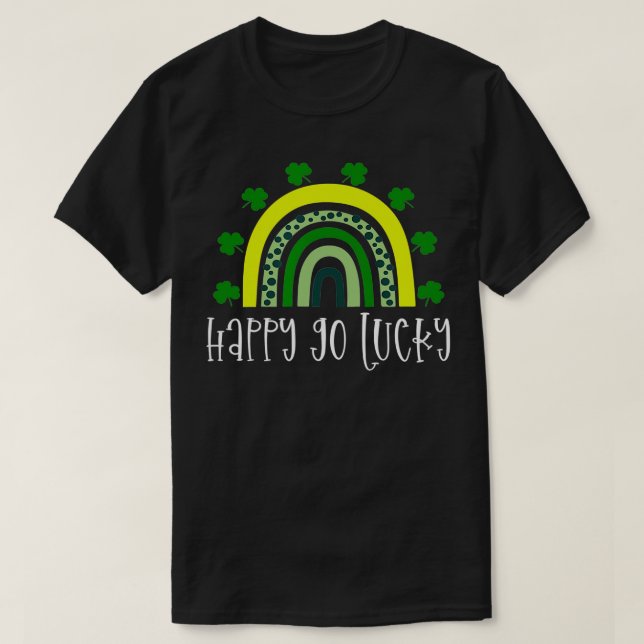 Lycklig Go Lucky St Pattys Patricks Day Party Kids T Shirt (Design framsida)