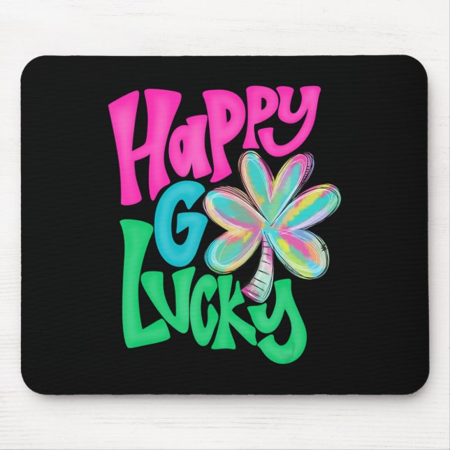Lycklig Go Lucky Tie Dye Shamrock St patricks day  Musmatta (Framsidan)