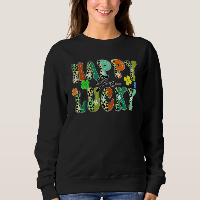 Lycklig Go turtur Leopard design St patrick's day  T Shirt (Framsida)
