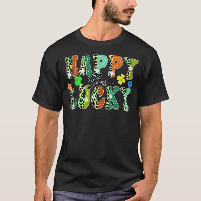 Lycklig Go turtur Leopard design St patrick's day  T Shirt (Framsida)