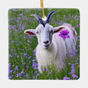 Lycklig Goat Julgransprydnad Keramik