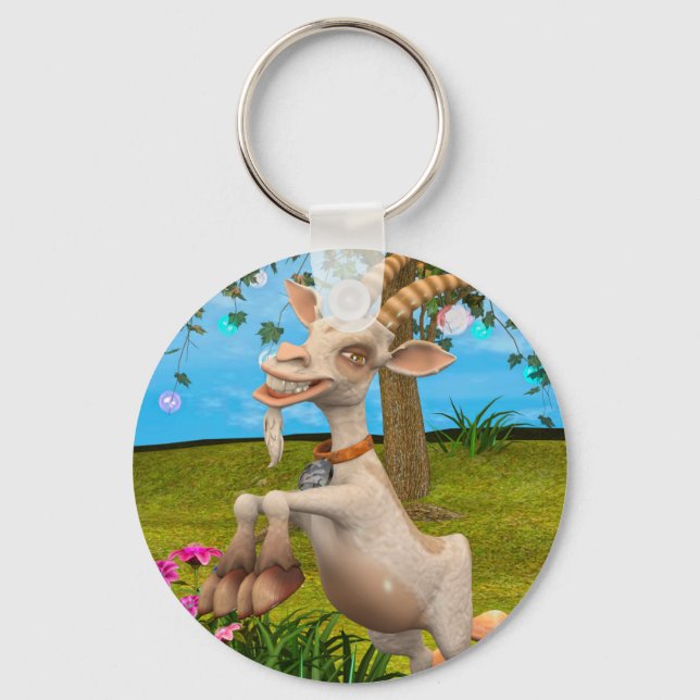 Lycklig Goat Nyckelring (Framsida)