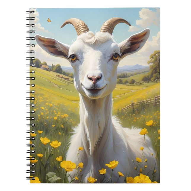 Lycklig Goat Vibrant Butterkoppsskugga Anteckningsbok (Framsidan)