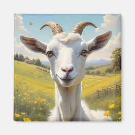 Lycklig Goat Vibrant Butterkoppsskugga Magnet