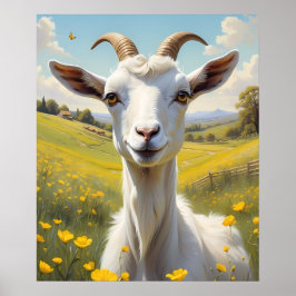 Lycklig Goat Vibrant Butterkoppsskugga Poster
