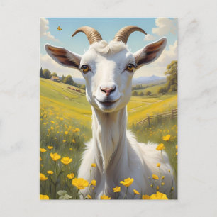 Lycklig Goat Vibrant Butterkoppsskugga Vykort