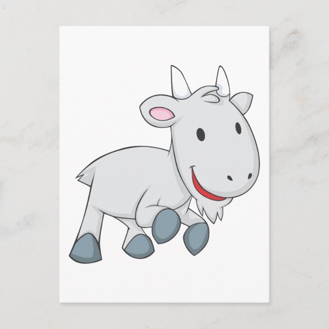 Lycklig Goat Vykort (Framsida)