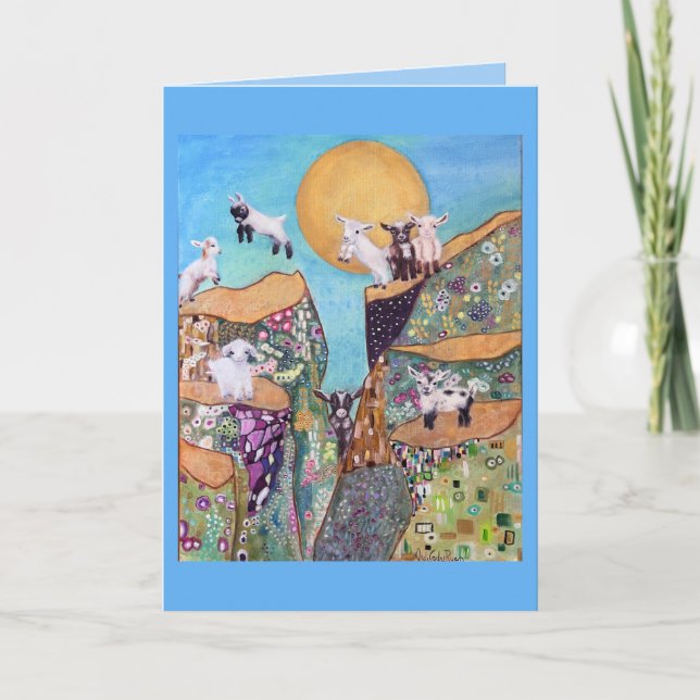 Lycklig Goats Birthday Kort (Framsida)