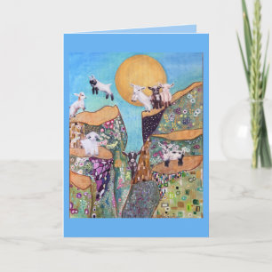 Lycklig Goats Birthday Kort