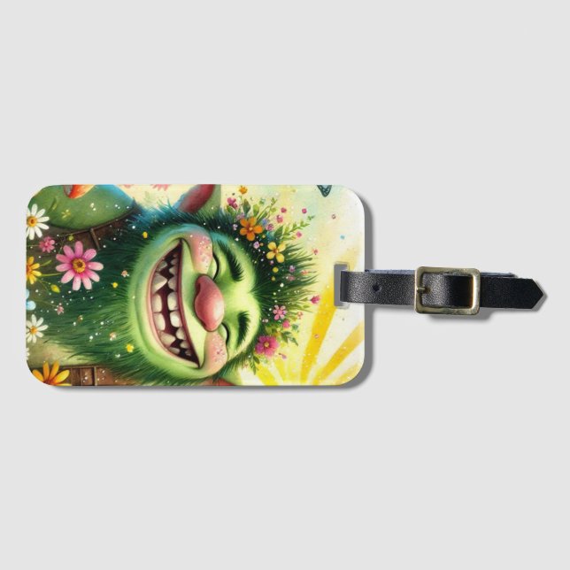 lycklig Goblin Boy Smiling Bagagebricka (Framsida horisontal)