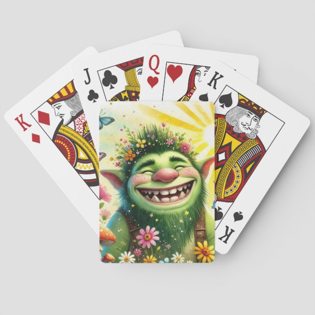 lycklig Goblin Boy Smiling Casinokort (Baksidan)